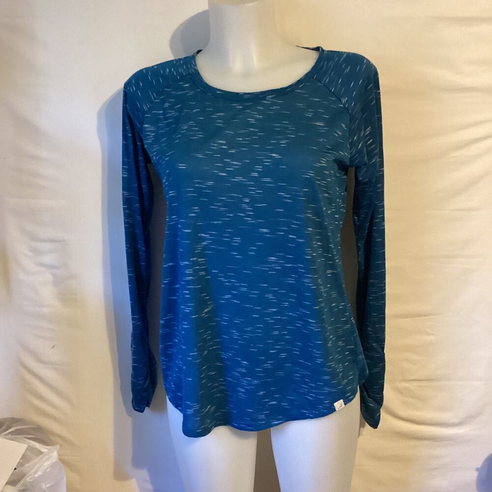2644 Women's BCG Classic Long Sleeve Crew Neck Long Sleeve Tee Blue Size Medium